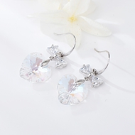Show details for Love & Heart Zinc Alloy Dangle Earrings with Fast Delivery