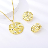 Show details for Distinctive Gold Plated Casual Necklace and Earring Set of Original Design