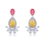 Picture of Low Cost Platinum Plated Copper or Brass Dangle Earrings with Low Cost