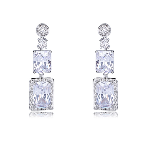 Picture of Attractive White Cubic Zirconia Dangle Earrings For Your Occasions