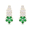 Show details for Low Price Gold Plated Green Dangle Earrings