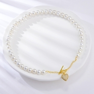 Picture of Gold Plated White Short Chain Necklace at Super Low Price