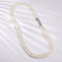 Show details for Impressive White Artificial Pearl Long Chain Necklace with Low MOQ