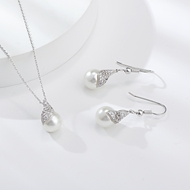 Show details for Copper or Brass Artificial Pearl 2 Piece Jewelry Set with Low Cost