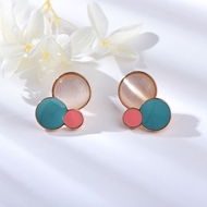 Picture of Classic Rose Gold Plated Stud Earrings in Flattering Style