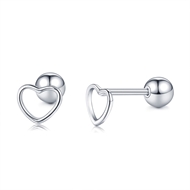 Picture of 925 Sterling Silver Love & Heart Stud Earrings at Great Low Price