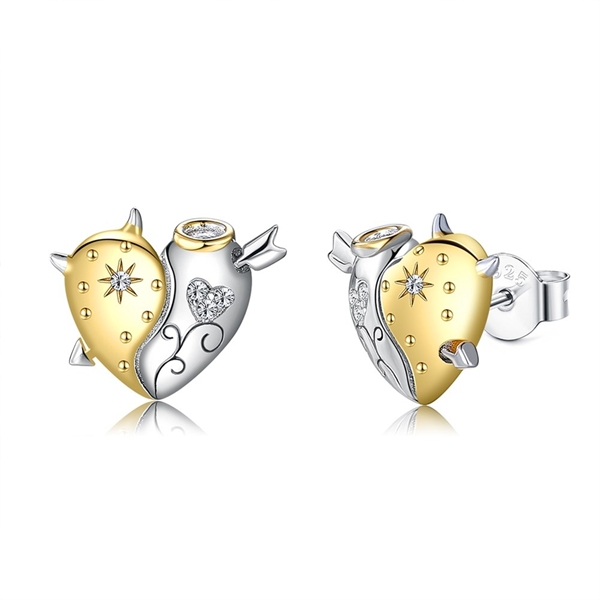Picture of Unique Cubic Zirconia Multi-tone Plated Stud Earrings