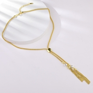 Picture of Gold Plated Dubai Y Necklace with No-Risk Refund
