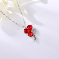 Show details for Eye-Catching Red Swarovski Element Pendant Necklace with Member Discount