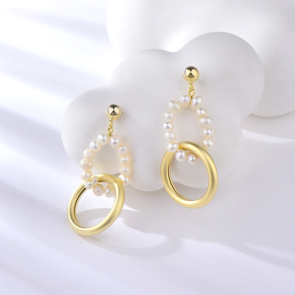 Picture of Classic Gold Plated Drop & Dangle Earrings of Original Design