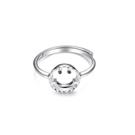 Picture of 925 Sterling Silver Platinum Plated Adjustable Ring in Exclusive Design