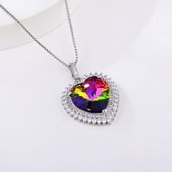 Show details for Great Swarovski Element Colorful Pendant Necklace