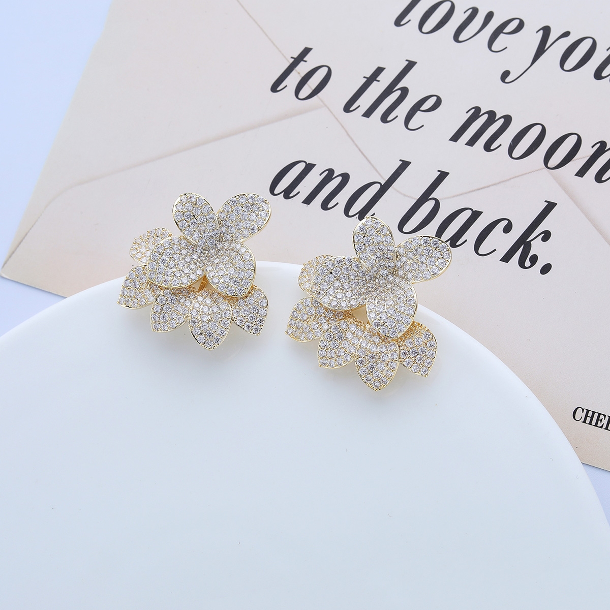 Luxury Gold Plated Stud Earrings in Flattering Style