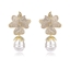 Show details for Delicate Cubic Zirconia Gold Plated Dangle Earrings