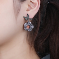 Picture of Sparkling Flowers & Plants White Dangle Earrings