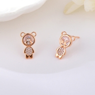 Show details for Delicate Rose Gold Plated Stud Earrings of Original Design