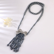 Picture of Irresistible White Platinum Plated Long Statement Necklace For Your Occasions