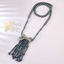 Show details for Irresistible White Platinum Plated Long Statement Necklace For Your Occasions