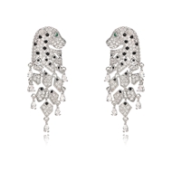 Picture of Popular Cubic Zirconia Platinum Plated Dangle Earrings