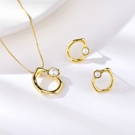 Show details for Best Artificial Pearl Gold Plated 2 Piece Jewelry Set