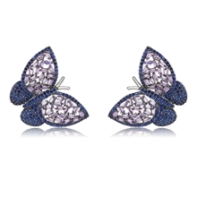Show details for Butterfly Cubic Zirconia Big Stud Earrings with Fast Delivery