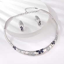 Show details for Good Flash sand Flower Necklace and Earring Set with Price