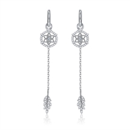 Picture of Brand New White 925 Sterling Silver Dangle Earrings with SGS/ISO Certification