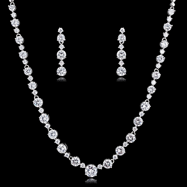 Picture of Best Cubic Zirconia Luxury Necklace and Earring Set