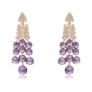 Picture of Filigree Big Purple Dangle Earrings