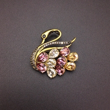 Show details for Charming Colorful swan Brooche with Speedy Delivery