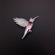 Show details for Zinc Alloy Pink Brooche with Fast Shipping