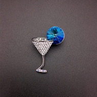 Show details for Zinc Alloy Blue Brooche with Fast Shipping