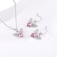 Show details for Nickel Free Platinum Plated Purple 2 Piece Jewelry Set with No-Risk Refund