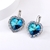 Picture of New Swarovski Element Blue Small Hoop Earrings