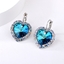Show details for New Swarovski Element Blue Small Hoop Earrings