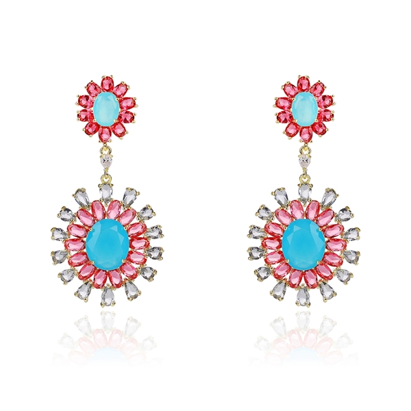Picture of Big Cubic Zirconia Dangle Earrings with Speedy Delivery
