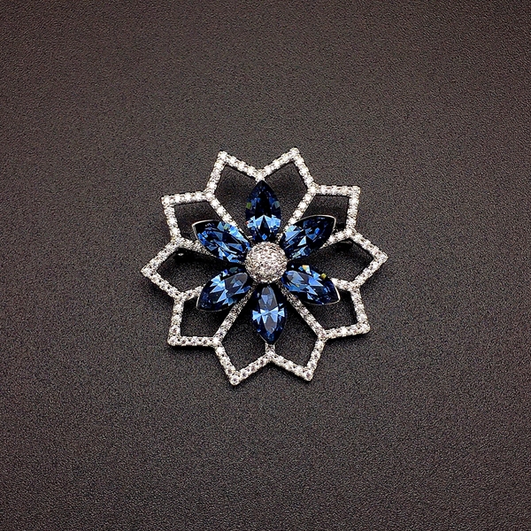 Picture of Great Value Blue Swarovski Element Brooche from Trust-worthy Supplier