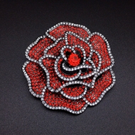 Show details for Impressive Red Gunmetal Plated Brooche with Easy Return