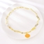 Show details for Featured Orange Copper or Brass Short Chain Necklace