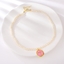 Show details for Delicate Artificial Pearl Pink Short Chain Necklace