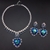 Picture of Hot Selling Blue Platinum Plated 2 Piece Jewelry Set with No-Risk Refund