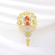 Picture of Fast Selling Gold Plated Cubic Zirconia Brooche at Unbeatable Price