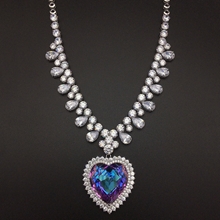 Show details for Best Selling Big Platinum Plated Short Chain Necklace of Original Design