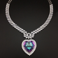 Show details for Need-Now Purple Swarovski Element Short Chain Necklace Factory Direct