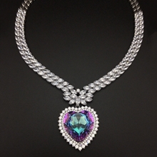 Show details for Need-Now Purple Swarovski Element Short Chain Necklace Factory Direct