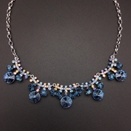 Show details for Shop Platinum Plated Blue Short Chain Necklace Best Price