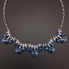 Show details for Shop Platinum Plated Blue Short Chain Necklace Best Price