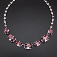 Show details for Low Cost Platinum Plated Swarovski Element Short Chain Necklace with Price