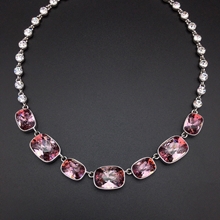 Show details for Low Cost Platinum Plated Swarovski Element Short Chain Necklace with Price