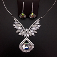 Show details for Nickel Free White Zinc Alloy 2 Piece Jewelry Set with No-Risk Refund